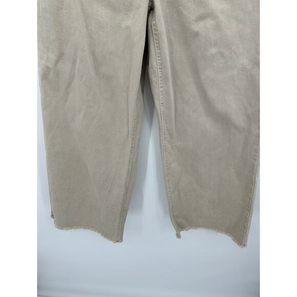 Stitch Star Jeans Women 10 Khaki Tan Denim Wide Leg Cotton Blend Five Pocket - Picture 3 of 8